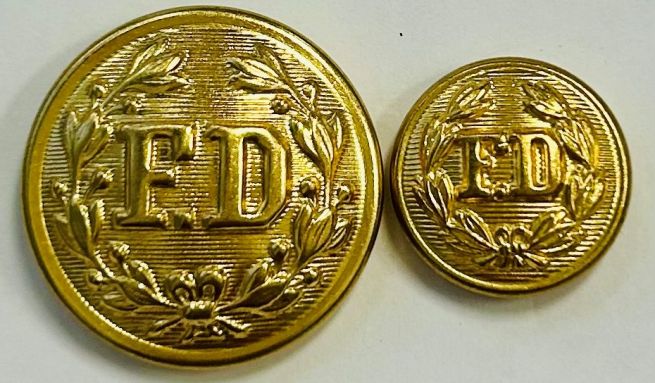 FD UNIFORM BRASS JACKET BUTTON - FD BUTTON - 1 EACH.